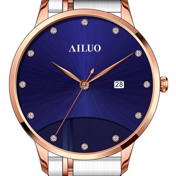 

france ailuo couple's watches japan miyota quartz women wristwatches sapphire diamond a7098w, Slivery;brown