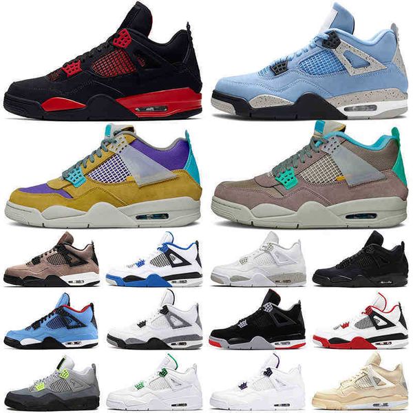 

jumpman 4 basketball shoes 4s red thunder desert moss university blue taupe haze black cat metallic pack womens mens trainers sports