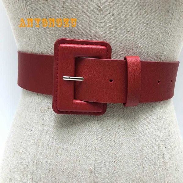 

anyongzu design women red belt versatile simple slim decoration fashion collocation leather dress pu leathe yellow green pink p0817, Black;brown