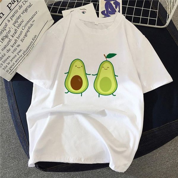 

avocado graphic print female men t shirts casual white 90s girls short sleeve tee summer and womens shirt, White;black