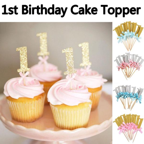 

other festive & party supplies 10pcs glitter paper ribbon cupcake ers happy birthday one cake er decorating baby girl boy 1st decora