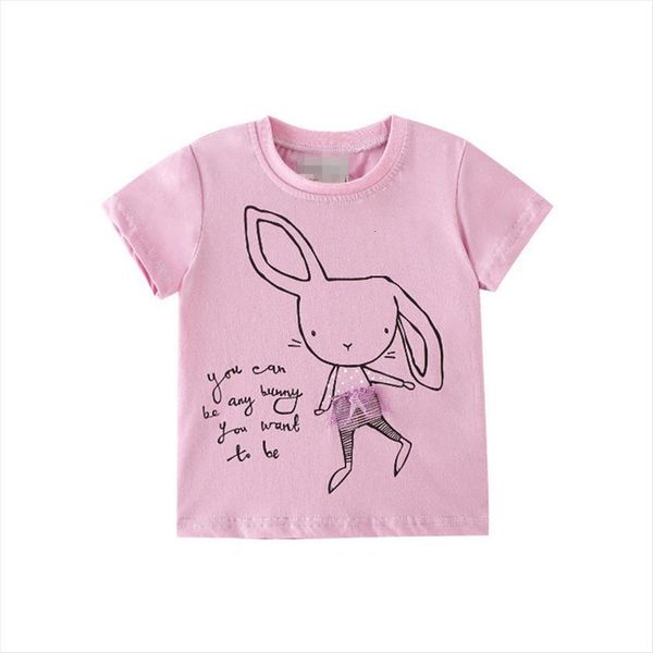 

jumping meters childrens summer tees with cartoon rabbit cotton cute girls t shirts baby clothes, Blue