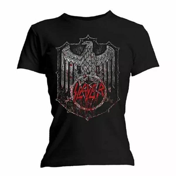 

ladies slayer bloody shield official women women t-shirt, White;black