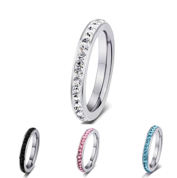 

2021 new crystal jewelry fashion rings for women stainless steel, White