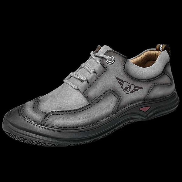 

dress shoes awesomeme men comfortable casual leather soft loafers winter breathable flats shoe hiking, Black