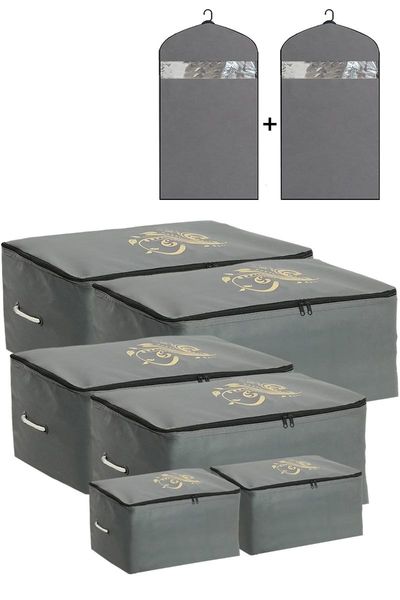 

clothing & wardrobe storage cabinet organizer 8 piece set clothes bag quilt blankets down jacket shoe boxes baskets