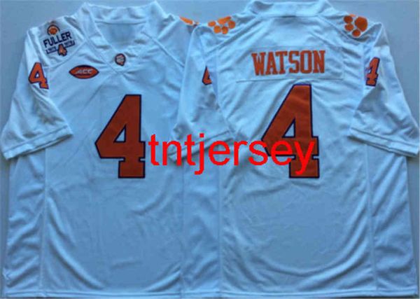 

custom new men's clemson tigers white #4 watson football jersey men women youth stitch add any name number xs-5xl, Black