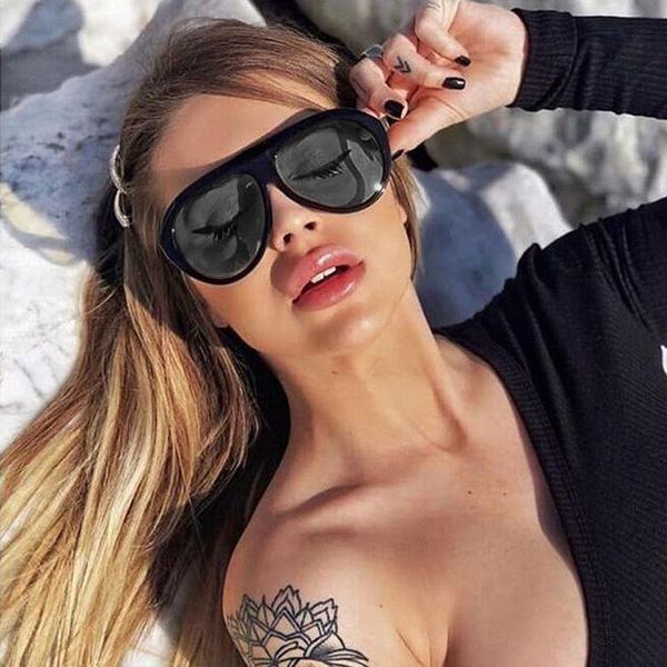 

outdoor eyewear 2021 vintage big box sunglasses men retro flat sun glasses oval wild shopping street beat oculos women