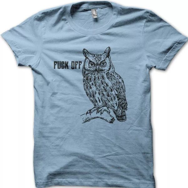 

rude owl fxck off funny t-shirt 9100, White;black