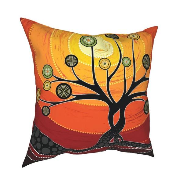 

cushion/decorative pillow australian aboriginal art warm orange pillowcase soft polyester cushion cover gift throw case home square 40x40cm