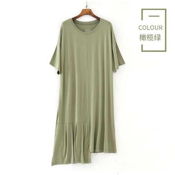 

women's sleepwear fat mm sleepwear dress women modal cotton loose nightdress spring summer night shirt female plus size nightgowns long, Black;red