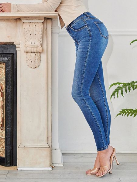 

tall slant pocket skinny jeans l2jc#, Blue