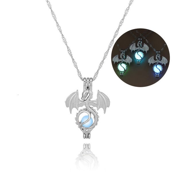 

luminous dragon necklace, diy pendant, Silver
