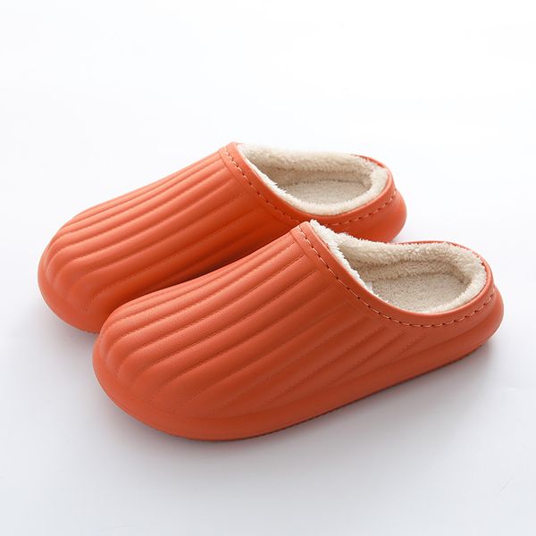 

slippers solid color couple house striped cotton slipper warm shoes fall winter indoor waterproof z640, Black