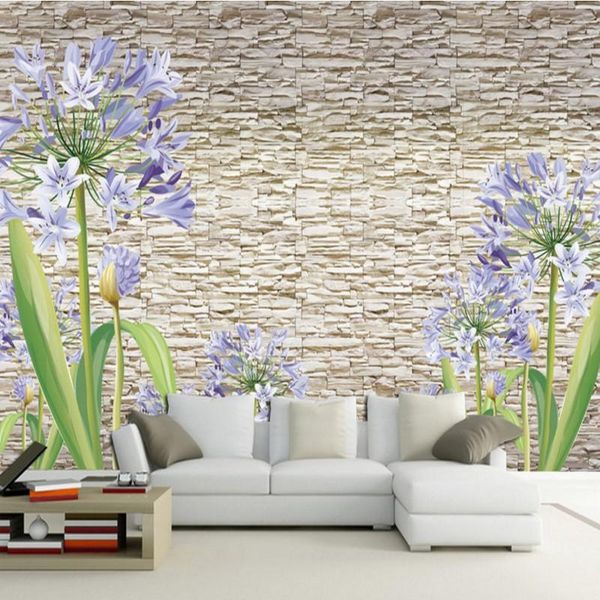

wallpapers dropship custom po wallpaper modern living room tv background wall lavender flowers sea lobby studio office mural