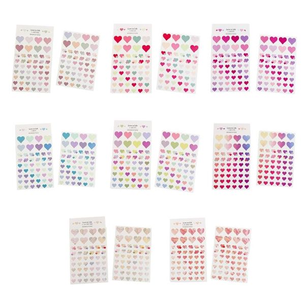 

set heart shape decorative sticker seal label for diy handbook notebook gift wrap