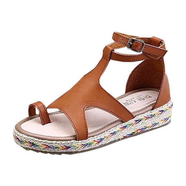 

dress shoes sandals summer 2021 wedges for women woman buckle strap comfort casual ladies plus size, Black