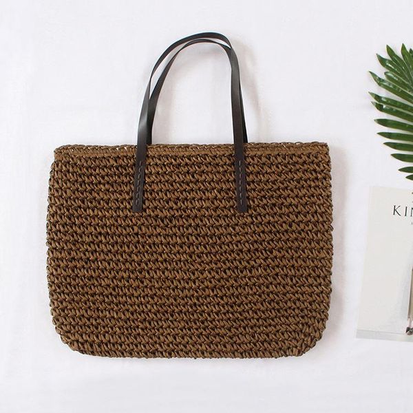 

evening bags 2021 women handbag summer beach bag handmade knitted straw large capacity totes shoulder japanese and korean style