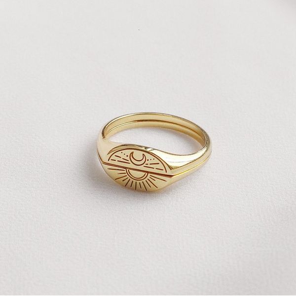 

ins wind copper plated real gold star sun amp; moon set ring, Silver