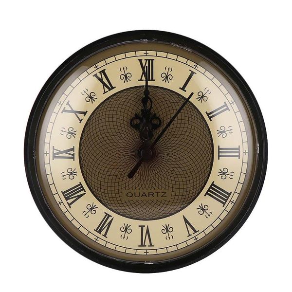 

wall clocks classic mute 2-1/2" (65mm) clock quartz mechanism movement insert roman numeral white face gold trim practical diy parts