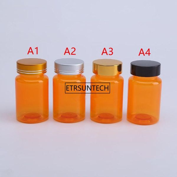 

storage bottles & jars 100pcs 100ml orange color pet empty bottle, bottle,plastic bottle with aluminum cap f3584