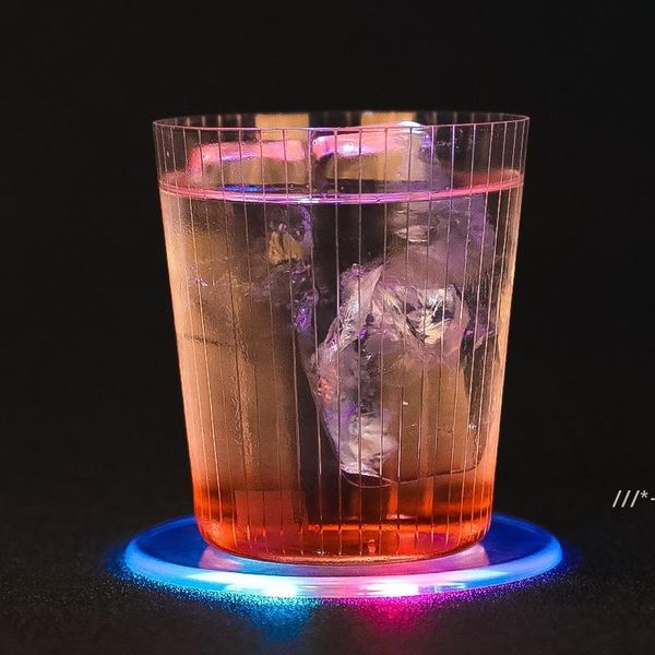 Netced Pasting Coaster Light Up Cup Pad Pad Mat Coasters para Club Acrílico Bebidas Beer Beverage Tapetes Party Wedding Bar Decoração LLE11030