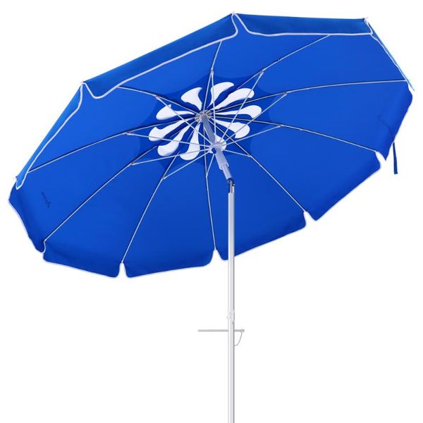 

tents and shelters movtal beach umbrella 6.5ft sun shelter ventilation uv protection seaside for outdoor travel (dark blue petal)