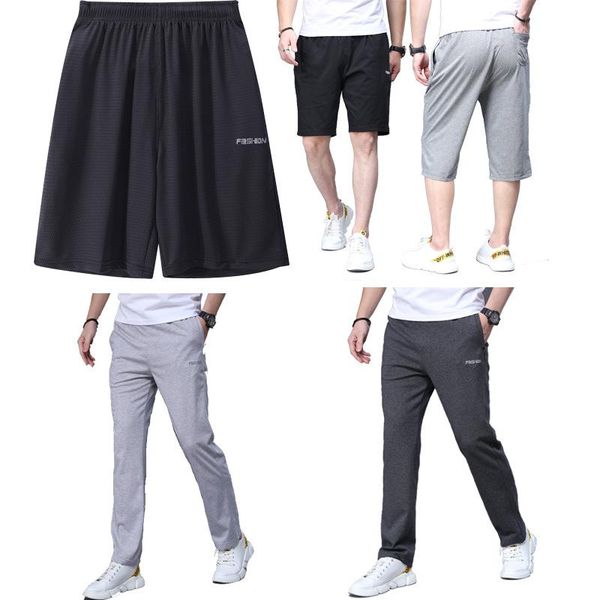 

men's shorts solid color capris, White;black