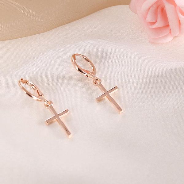 

dangle & chandelier punk hip hop long hanging hoop cross drop dangling goth earrings alloy accessories for women fashion jewelry 2021, Silver