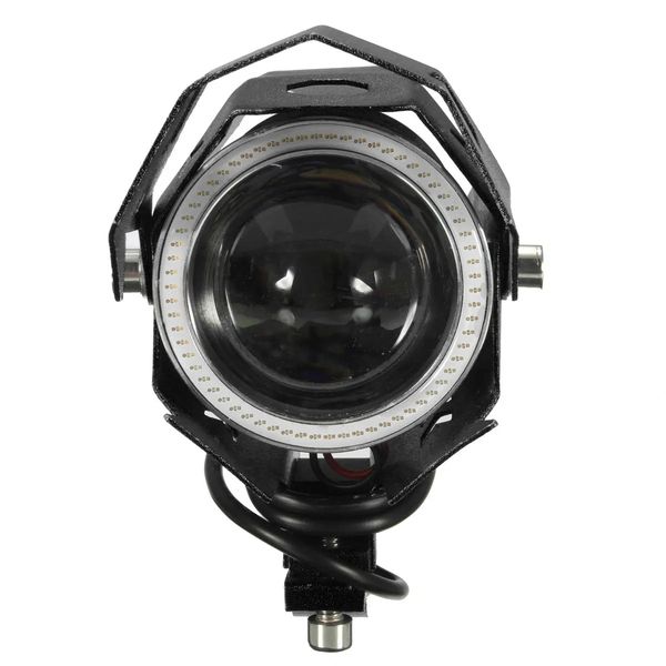 

12v-80v motorcycle led headlights driving fog spot light drl aluminum-black