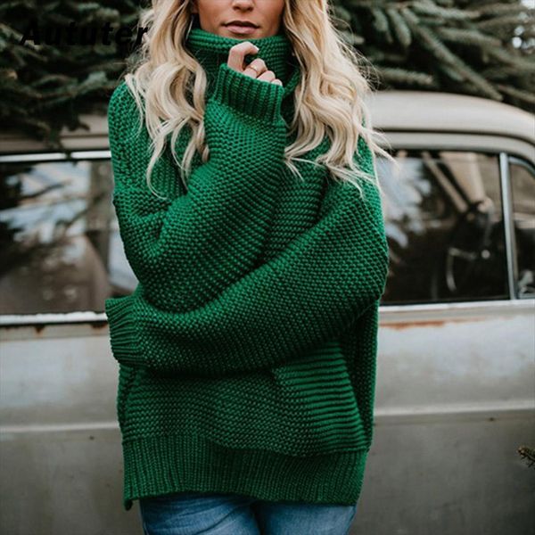 

women turtleneck autumn winter womens sweaters pull jumpers european casual twist warm female oversized sweater a3, White;black