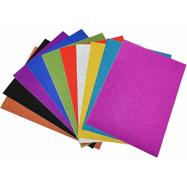 

other arts and crafts 10pcs/lot a4 glitter sheets paper diy thick decorating self adhesive decorative festival handmade gift magic tricks