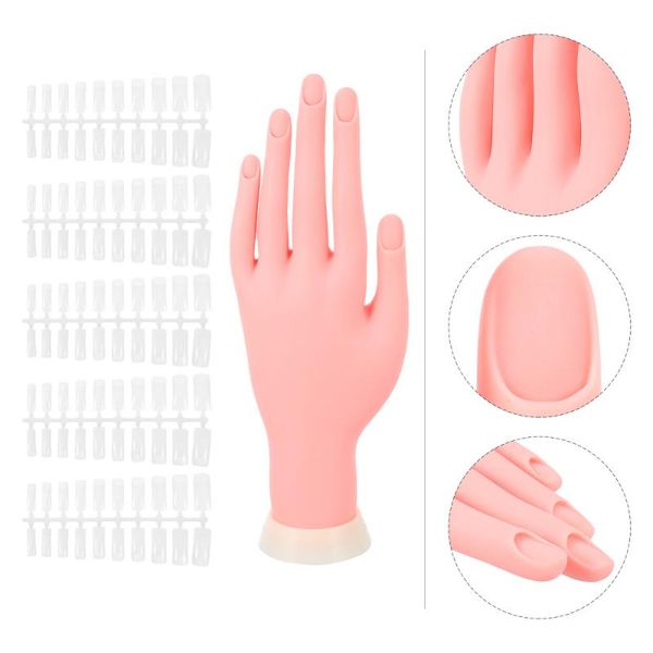

false nails 1 set of vivid manicure practice hand model diy tools, Red;gold