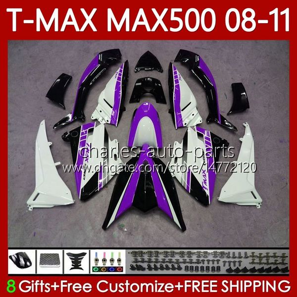 Bodykit für Yamaha TMAX MAX 500 XP500 MAX-500 T 2008–2011, violett, weiß, Karosserie 107Nr