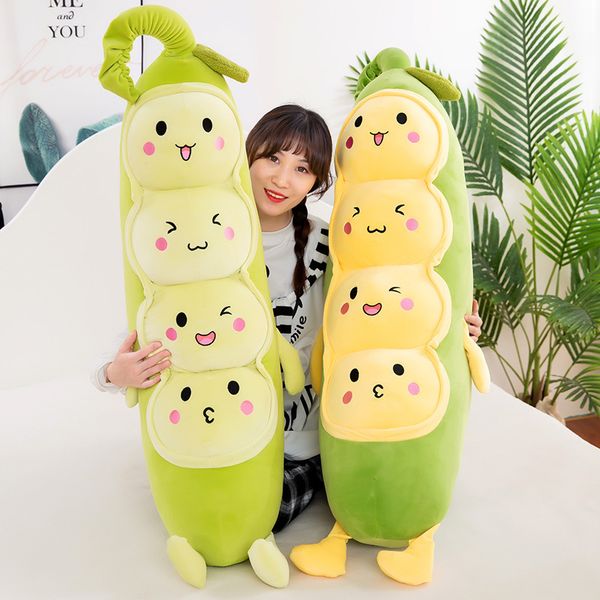 

new pea pillow elastic couple plush doll down cotton strip