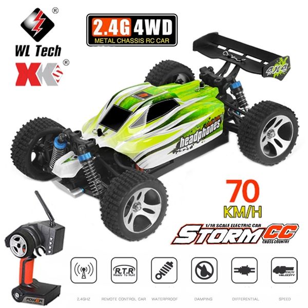 WLTOYS A959 1:18 Elektrikli RC Araba Yükseltilmiş Sürüm 70KM / H 4WD 2.4G Radyo Uzaktan Kumanda Yüksek Hızlı Kapalı Yol Drift RC S Toy 220315