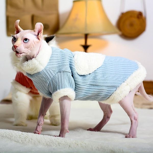 

cat costumes winter warm soft hairless sphinx hoodies coat sphynx pullover kitten clothes supplies for cats
