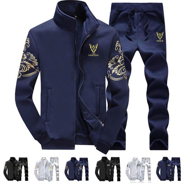 

jogging clothing 2021 spring and autumn men's sports suit winter jacket youth casual plus velvet sweater, Black;red