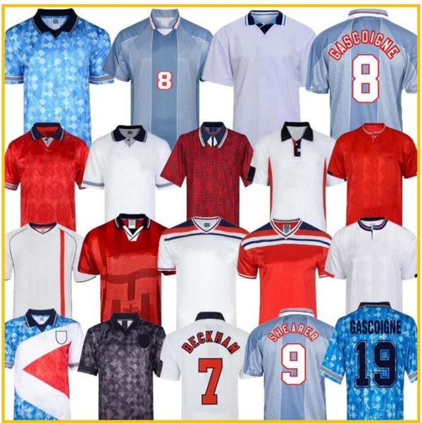 

england retro jersey 1982 1986 1998 2002 2008 shearer beckham soccer jersey 1989 1990 gerrard scholes owen 1994 heskey 1996 gascoigne vintag, Black;yellow