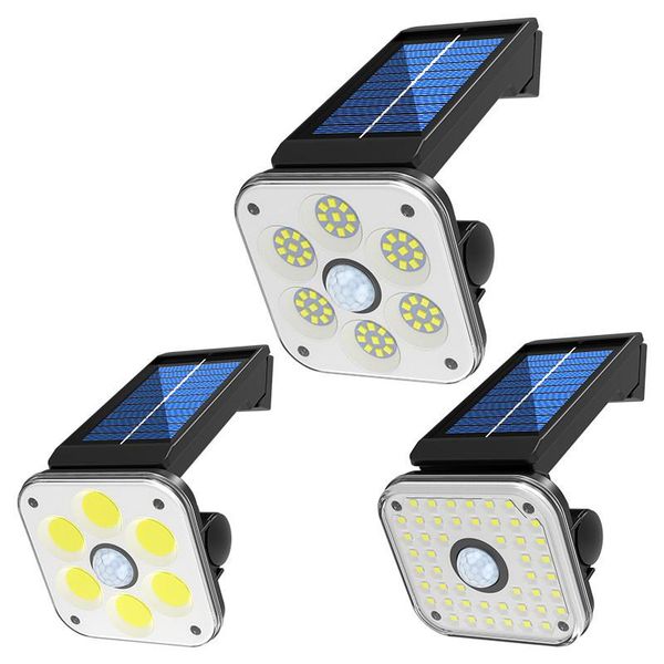 

solar lamps light 48smd 54smd 54cob outdoor angle waterproof garden wall human body sensor for yard street road lamp spotlight