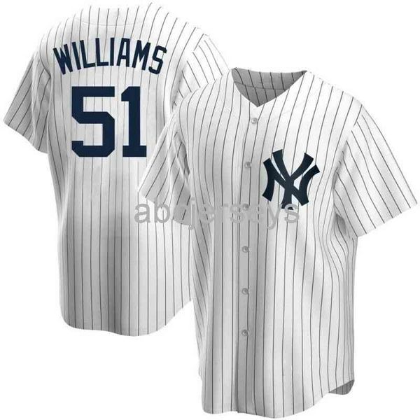 

stitched custom bernie williams #51 white baseball jersey xs-6xl, Black