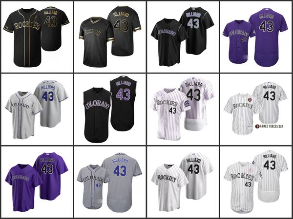 

corolado rockies men 43 sam hilliard replica women youth jersey, Black;red