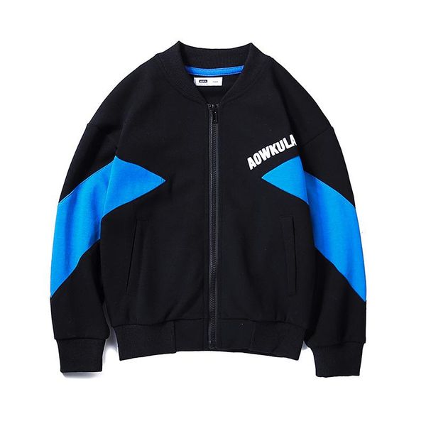 

jackets fall fashion contrast color print letters healthy fabric zipper boy cloth kids junior's boys children 6-12 years, Blue;gray
