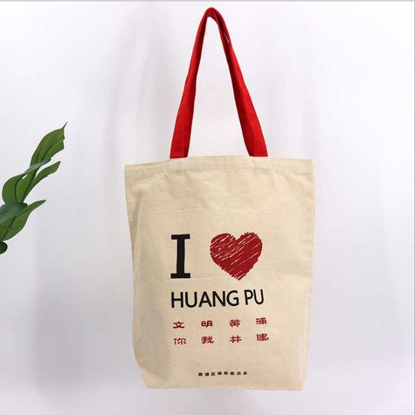 

gift wrap folding shopping bag eco-friendly reusable portable shoulder fashion love and kanji pattern customizable logo advertisingbag