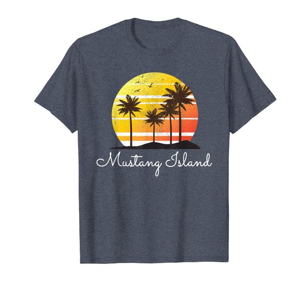 

mustang island texas family group vacation gift t-shirt, White;black