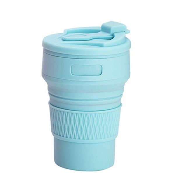 

water bottle portable outdoors travel drinking mug collapsible tea cup 350ml silicone folding coffee cups