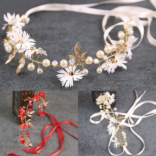 

hair clips & barrettes pearl headbands wedding accessories handmade hairbands crystal rhinestone head wear ornament for bride girls wholesal, Golden;silver