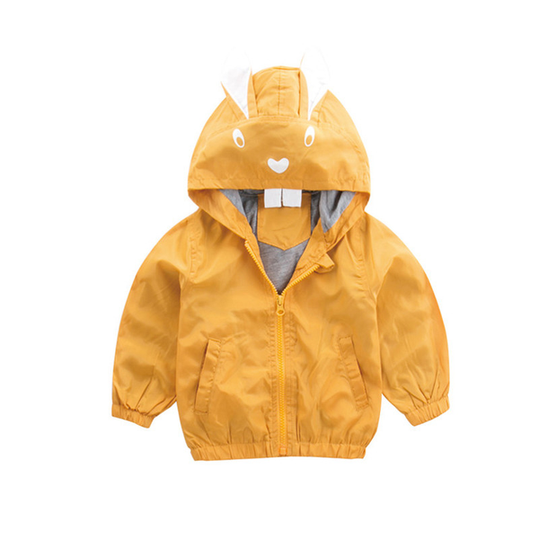 

2021springrabbityellowinfantbabygirlscoatwindproofjackethoodedouterweartoddlerboyschildrensclothingkidstrench, Blue;gray