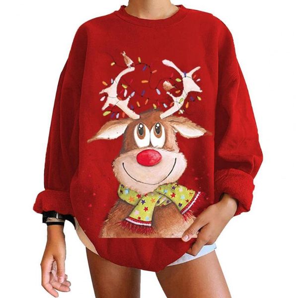 

women's hoodies & sweatshirts women sweatshirt breathable xmas elements soft fleeces fashion, Black