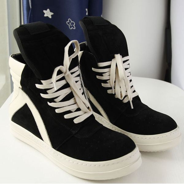 

boots men military big size man ankle boot flock leather fashion shoe sneaker p25e50-fg, Black